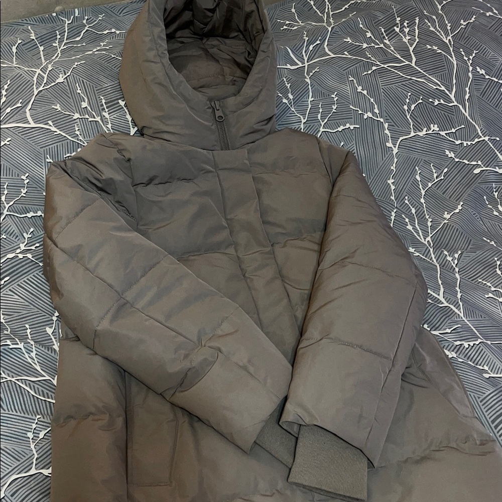 Zara WATER-REPELLENT WINDPROOF DOWN JACKET WITH HOODIE MINK 0/3046/229 - Picture 7 of 7